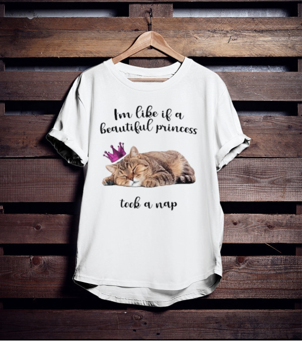I'm Like If A Beautiful Princess Took A Nap Cat With Crown T-Shirt
