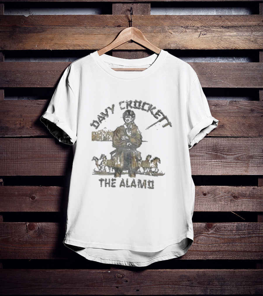Davy Crockett The Alamo Pioneer With Horses T-Shirt