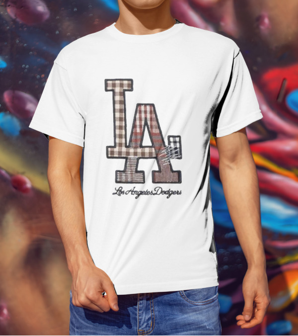 Los Angeles Dodgers Preppy Plaid LA T-Shirt