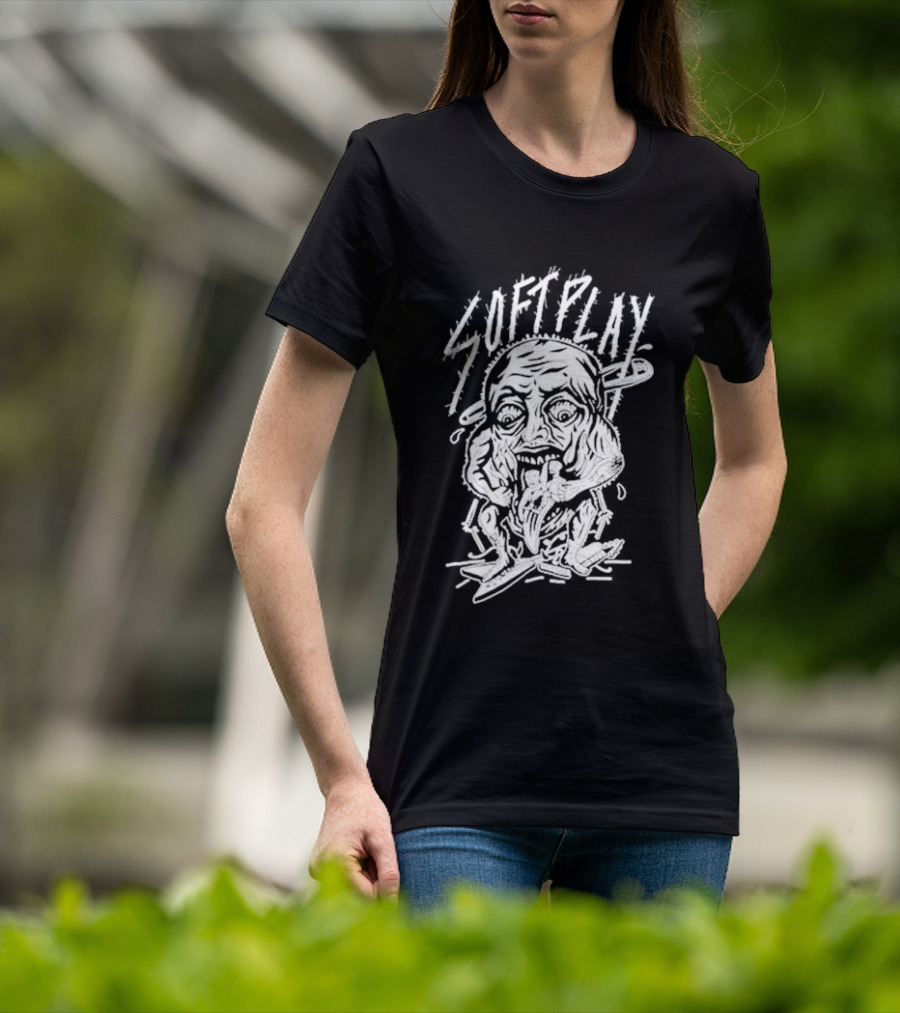 Soft Play Punk Monster Face Eating Muscly Figure T-Shirt
