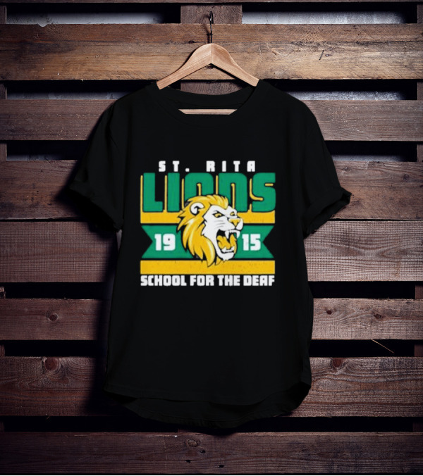 St. Rita Lions 1915 School For The Deaf Roaring Lion Emblem T-Shirt