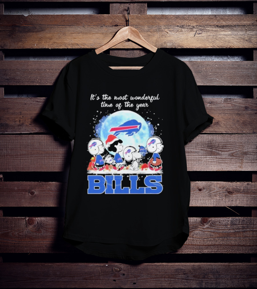 It's The Most Wonderful Time Of The Year Buffalo Bills Peanuts Football Holiday T-Shirt
