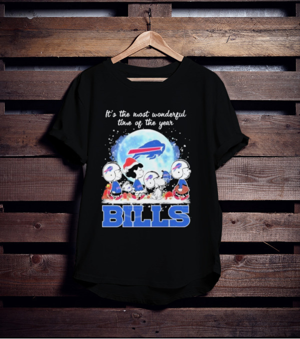 It's The Most Wonderful Time Of The Year Buffalo Bills Peanuts Football Holiday T-Shirt