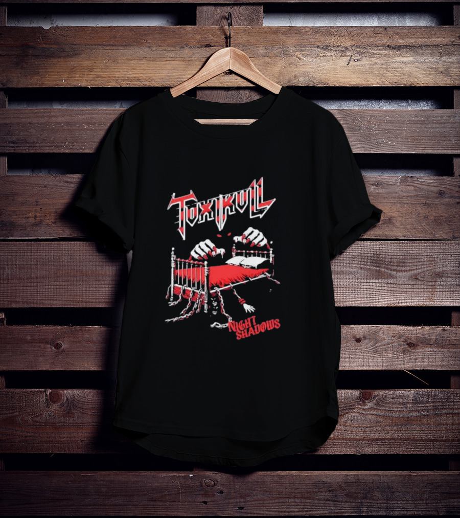 Toxikull Night Shadows Ghostly Red Chains And Claws T-Shirt
