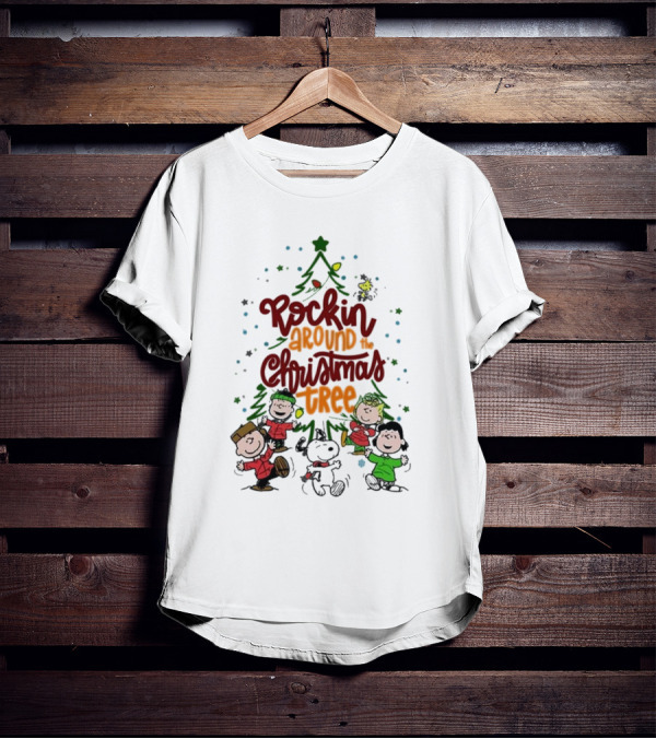Snoopy Rockin Around The Christmas Tree Merry Christmas T-Shirt