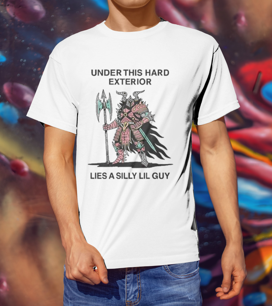 Under This Hard Exterior Lies A Silly Lil Guy Warrior With Axe And Horned Helmet T-Shirt