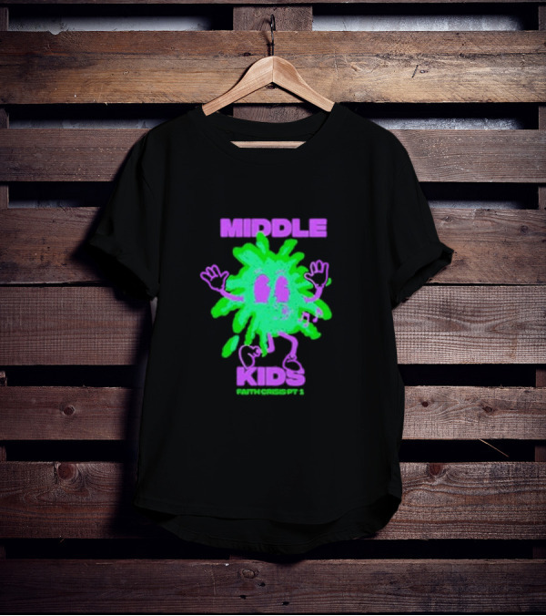 Middle Kids Faith Crisis Pt 1 Green Splatter Cartoon T-Shirt