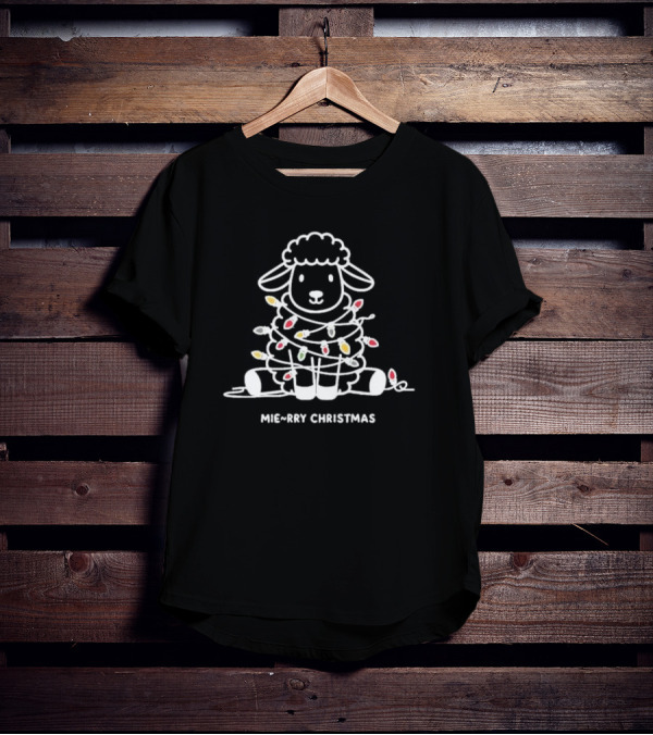 Mierry Christmas Sheep Wrapped In Lights T-Shirt