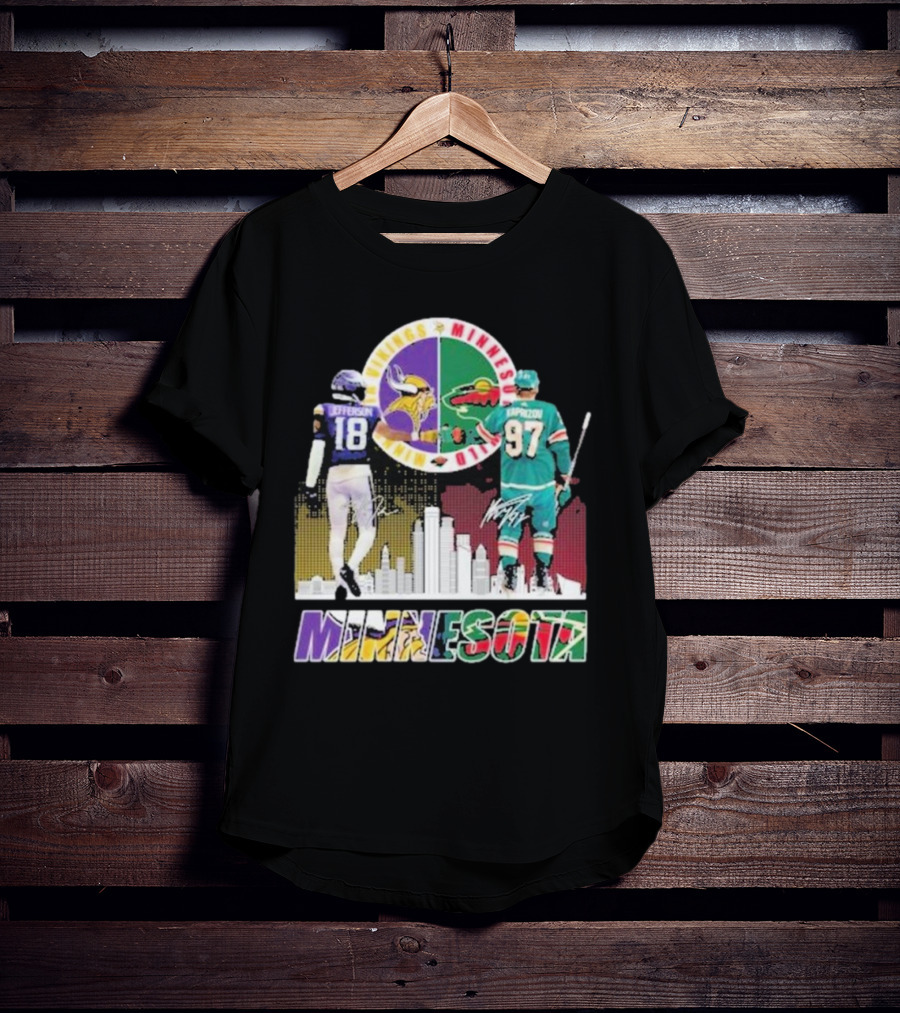 Minnesota Vikings Justin Jefferson Minnesota Wild Kirill Kaprizov Minnesota Proud T-Shirt