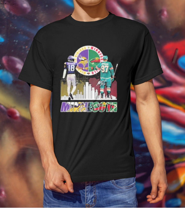 Minnesota Vikings Justin Jefferson Minnesota Wild Kirill Kaprizov Minnesota Proud T-Shirt