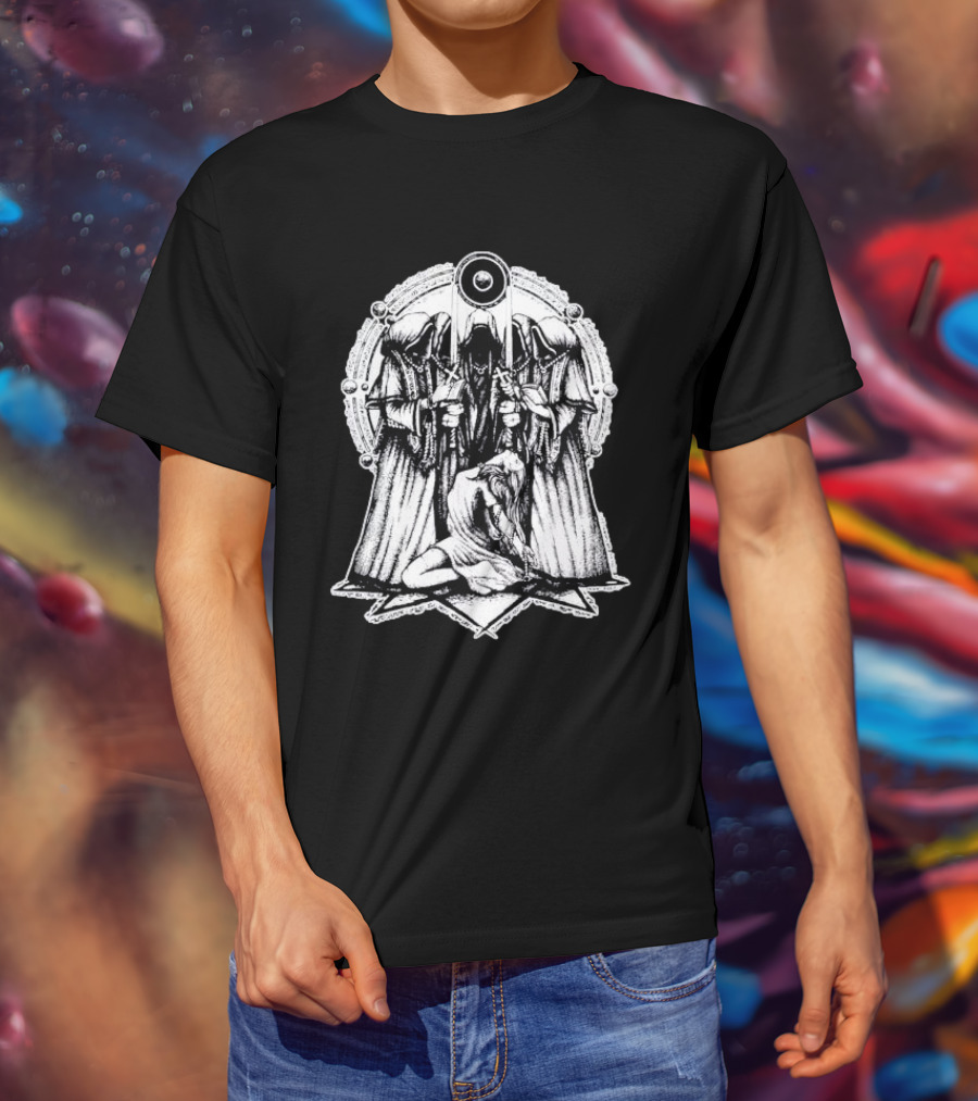 Occult Rituals Pagan Gothic Witchcraft Hooded Figures And Ritual Circle T-Shirt