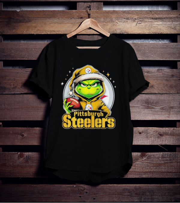 The Grinch Pittsburgh Steelers Christmas Football Crossover T-Shirt