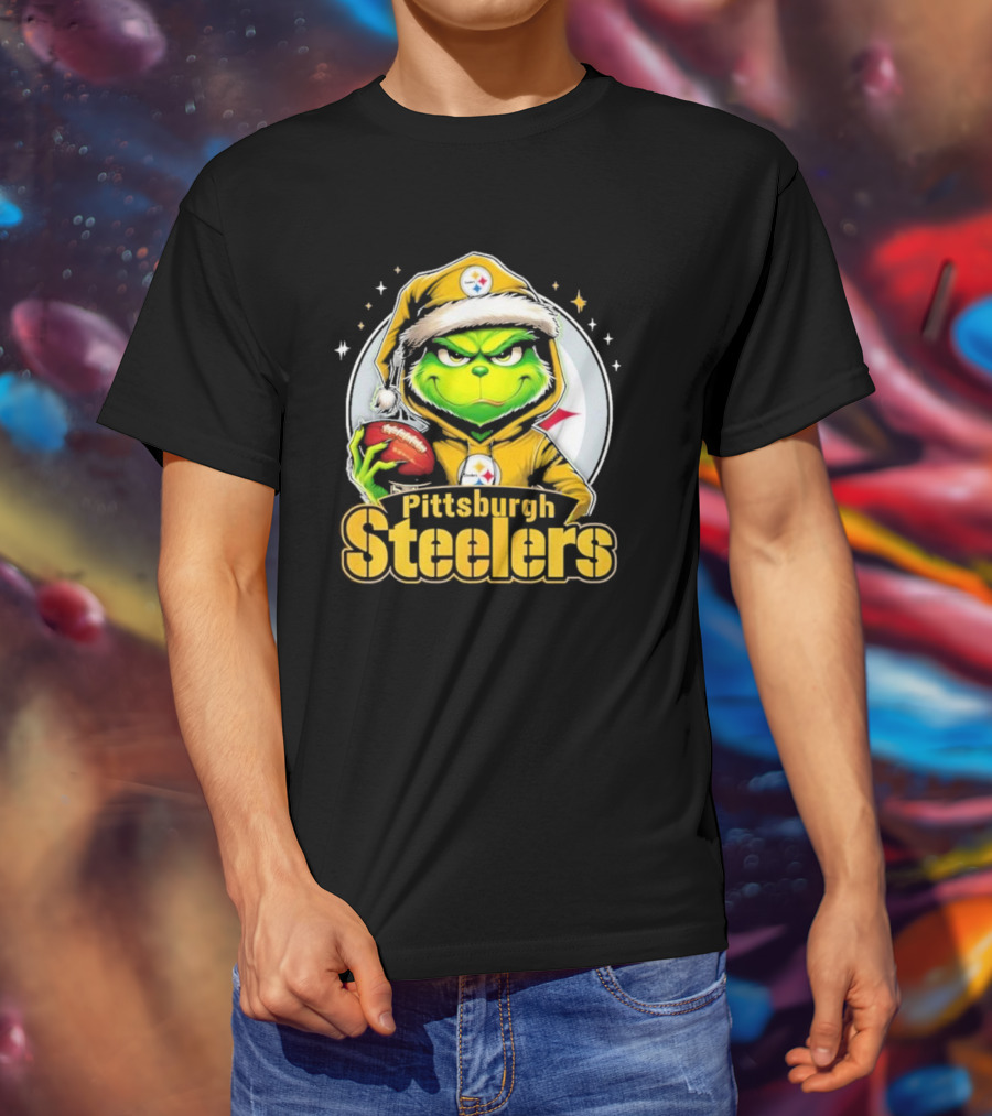 The Grinch Pittsburgh Steelers Christmas Football Crossover T-Shirt