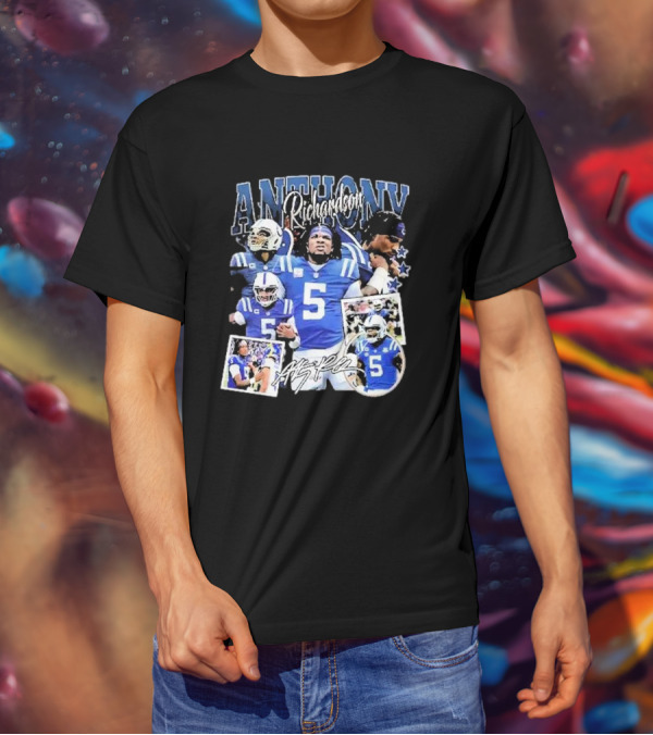 Anthony Richardson Indianapolis Colts Quarterback Number 5 Football Collage T-Shirt