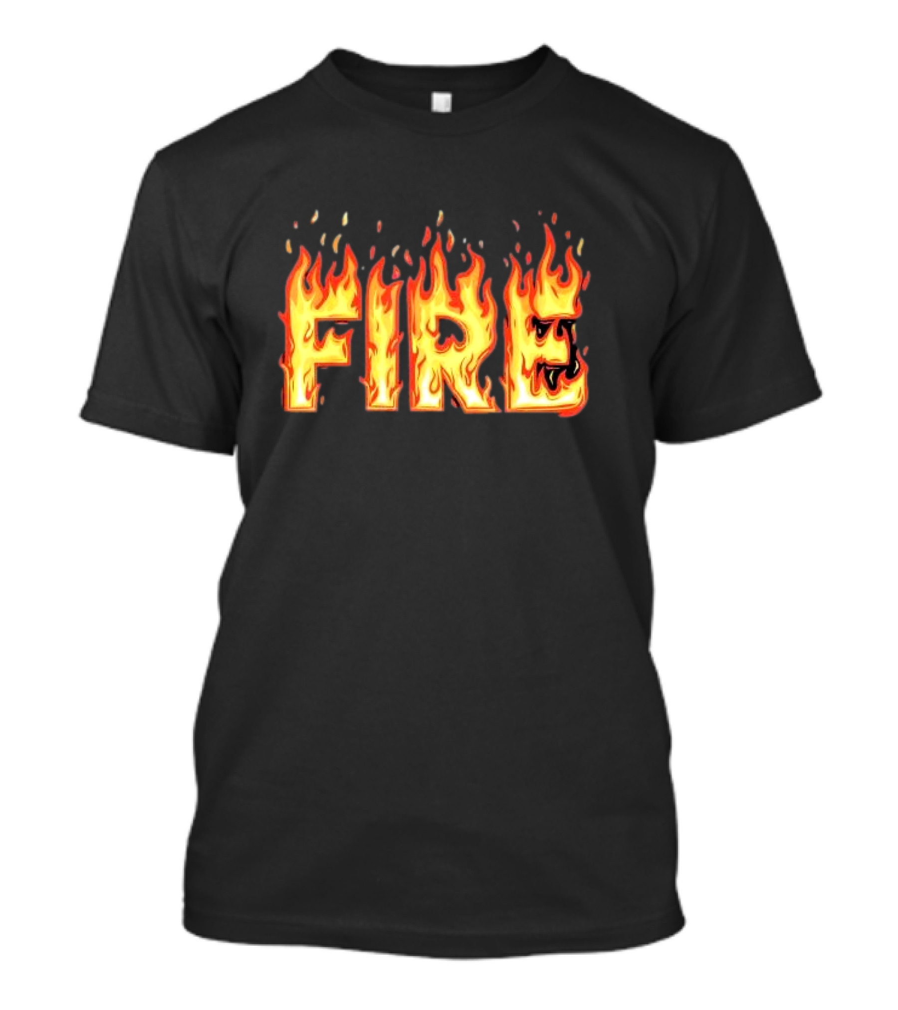 Fire Flames Text T-Shirt