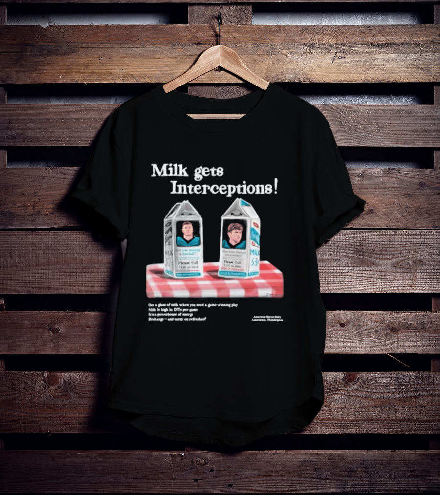 Milk Gets Interceptions Football Game-Winning Play Energy Drink Philadelphia T-Shirt