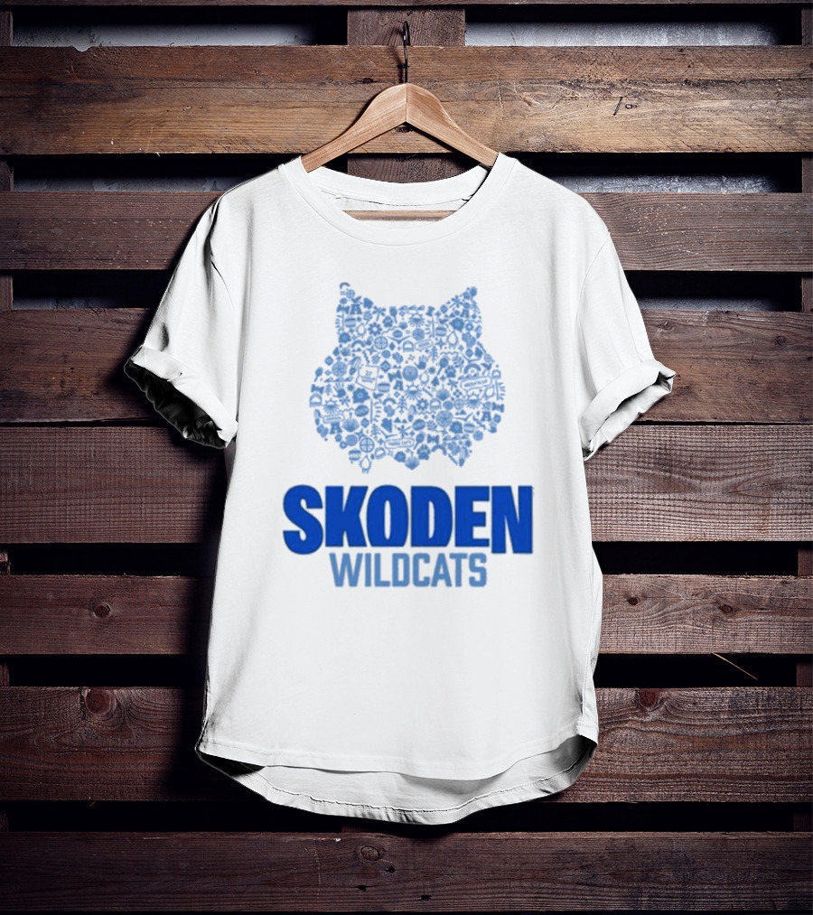 Skoden Wildcats Blue Emblem With Symbols T-Shirt