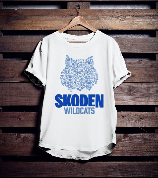 Skoden Wildcats Blue Emblem With Symbols T-Shirt