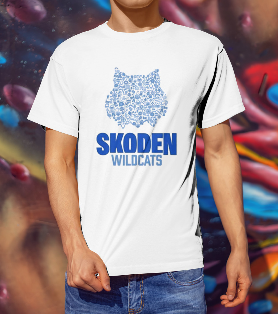 Skoden Wildcats Blue Emblem With Symbols T-Shirt