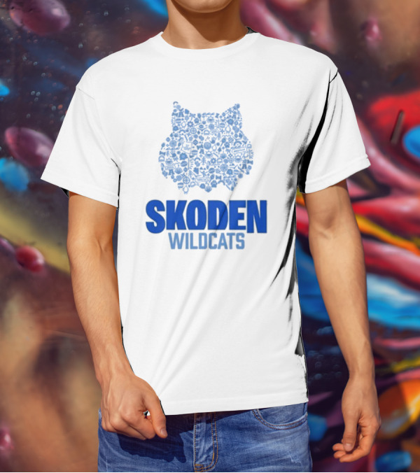 Skoden Wildcats Blue Emblem With Symbols T-Shirt