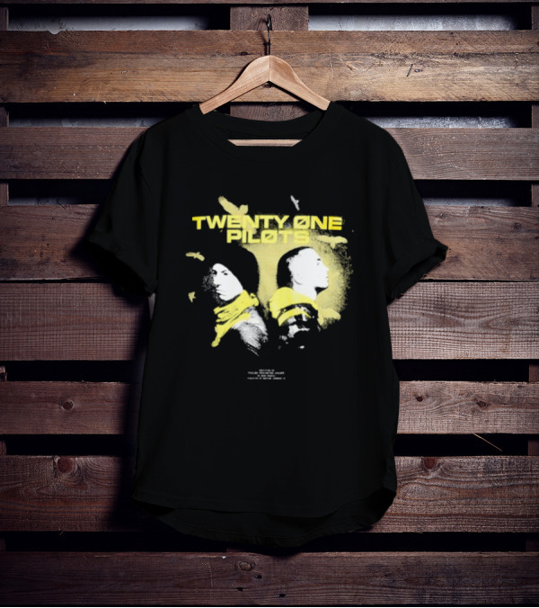 Twenty One Pilots Back 2 Back Eagle Silhouette Duo Yellow Accents T-Shirt
