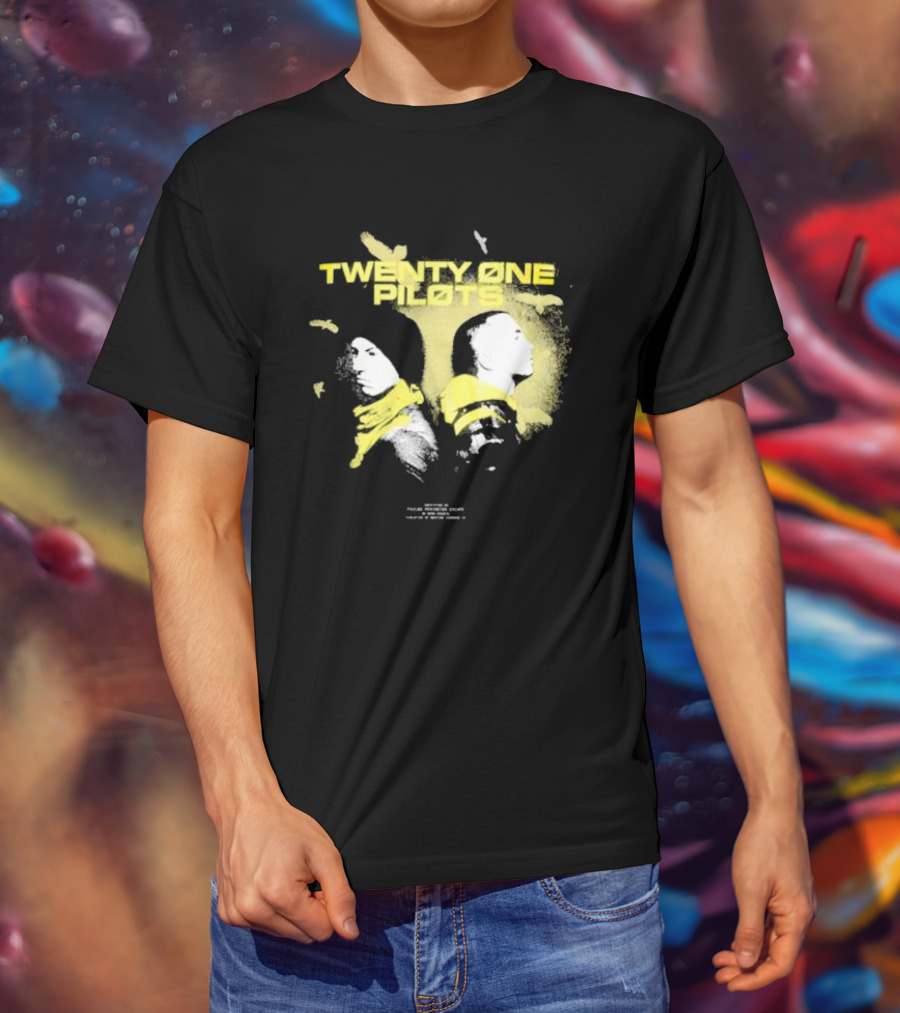 Twenty One Pilots Back 2 Back Eagle Silhouette Duo Yellow Accents T-Shirt
