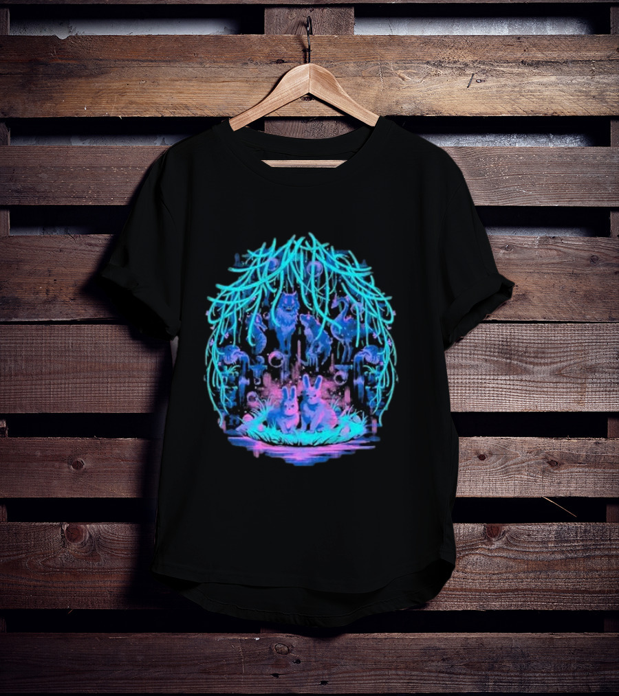 Animal Well Clandestine Creatures Glowing Forest Scene T-Shirt