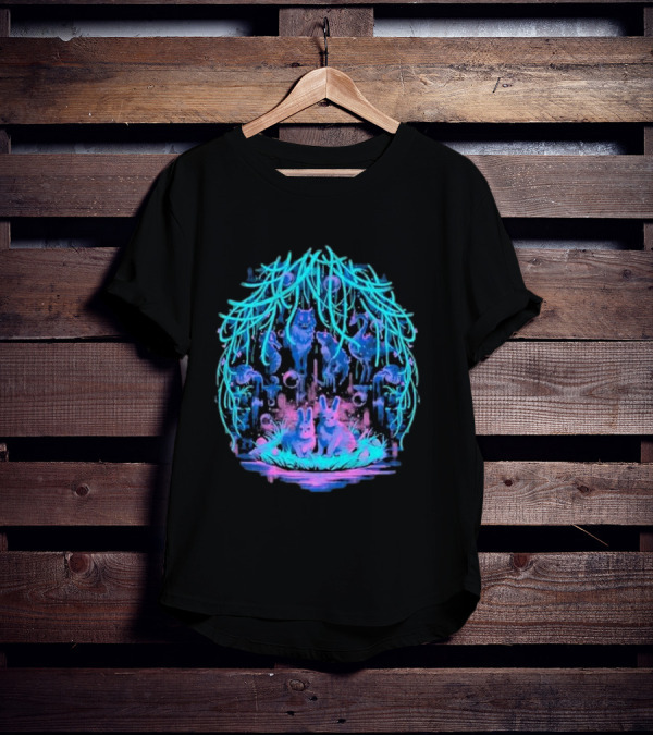 Animal Well Clandestine Creatures Glowing Forest Scene T-Shirt