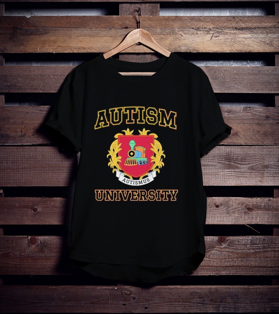 Autismus Autism University Train Emblem Crest T-Shirt