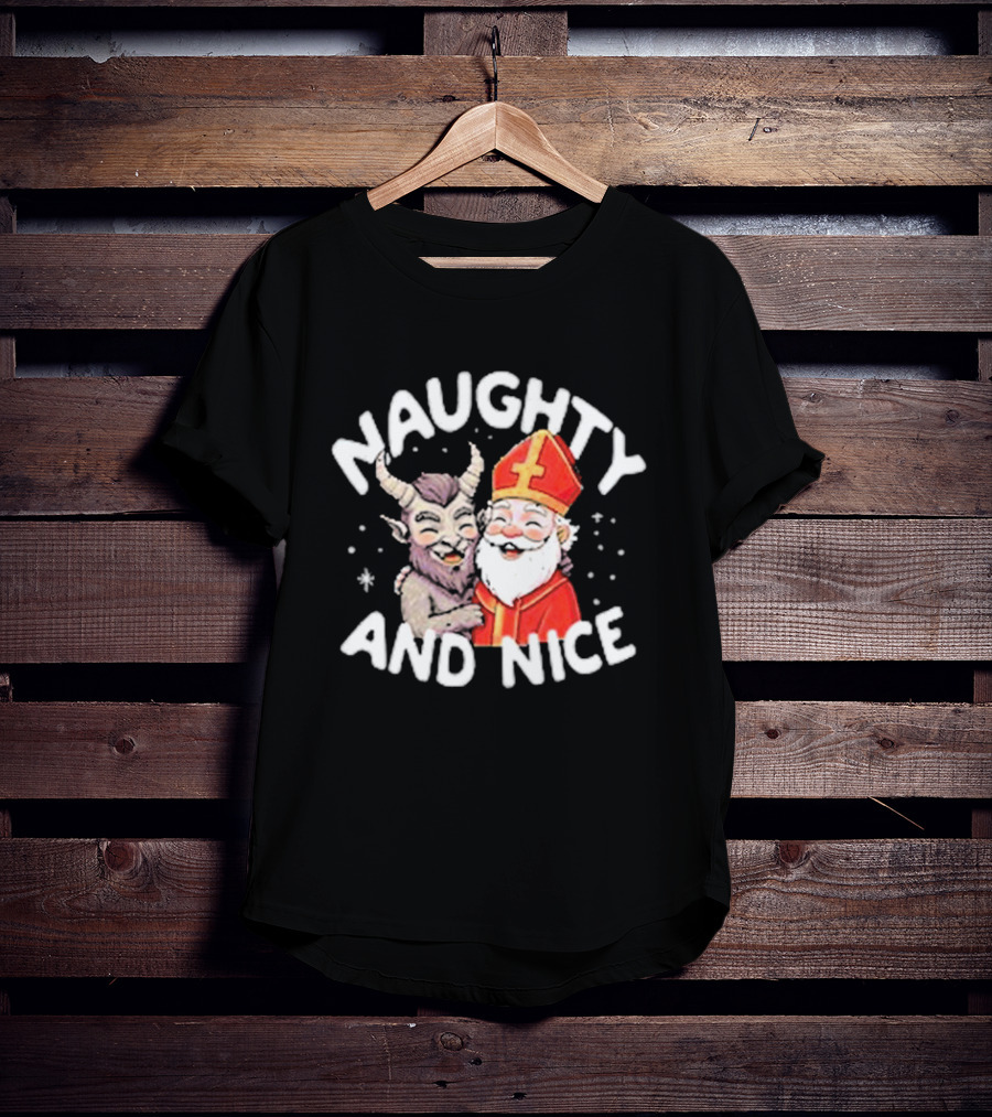 Naughty And Nice Krampus And Saint Nicholas T-Shirt