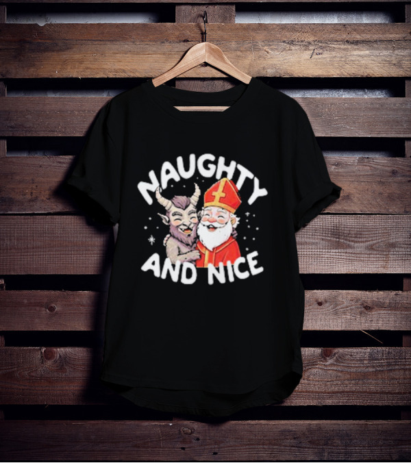 Naughty And Nice Krampus And Saint Nicholas T-Shirt