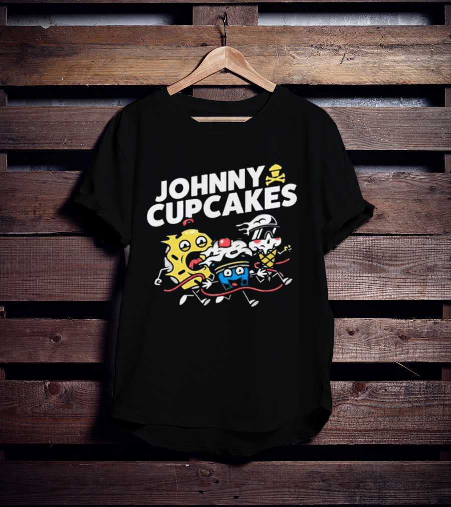 Johnny Cupcakes Candy Characters Racing Fun Austin TX Conference Alley T-Shirt