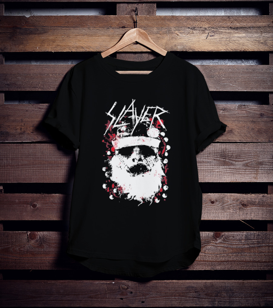 Slayer Dead Skin Santa Skull Iconic Holiday T-Shirt