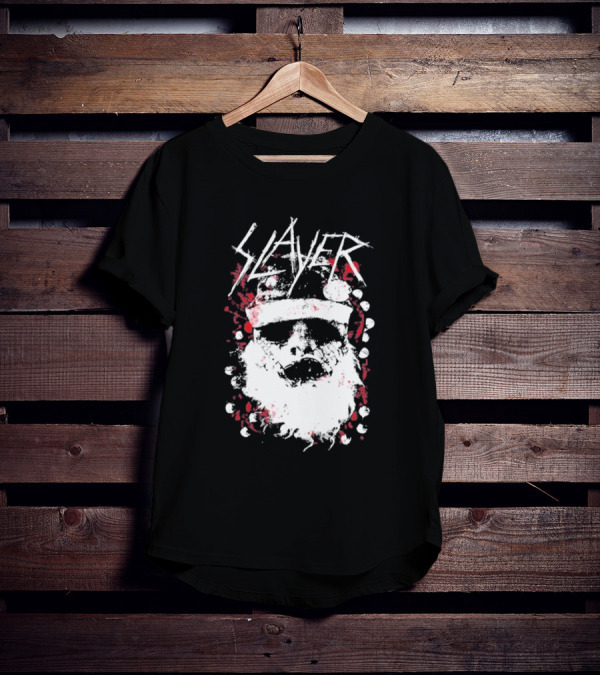 Slayer Dead Skin Santa Skull Iconic Holiday T-Shirt