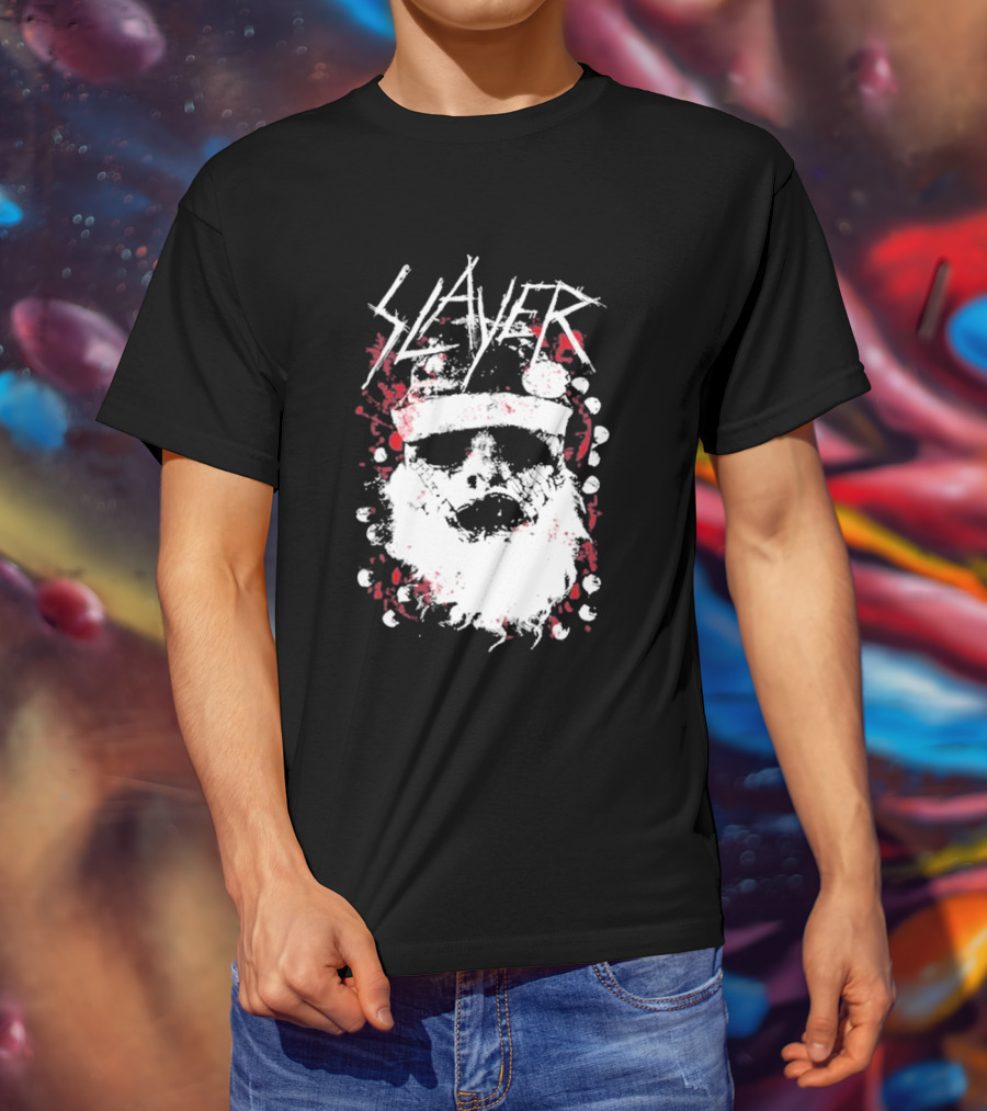 Slayer Dead Skin Santa Skull Iconic Holiday T-Shirt