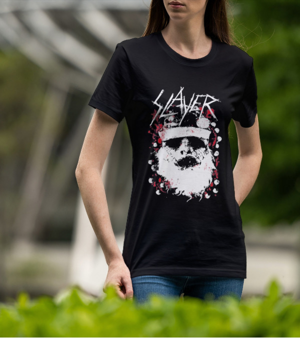 Slayer Dead Skin Santa Skull Iconic Holiday T-Shirt