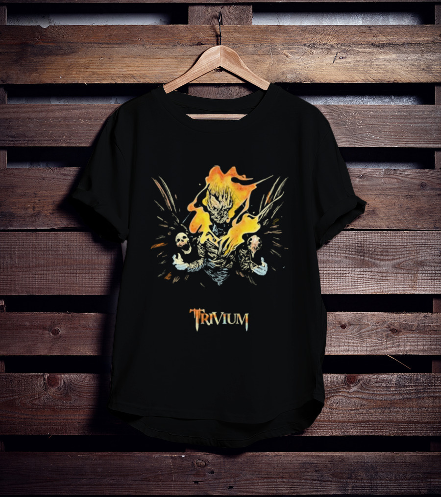 Trivium Fire Sword Flaming Demon Skulls T-Shirt