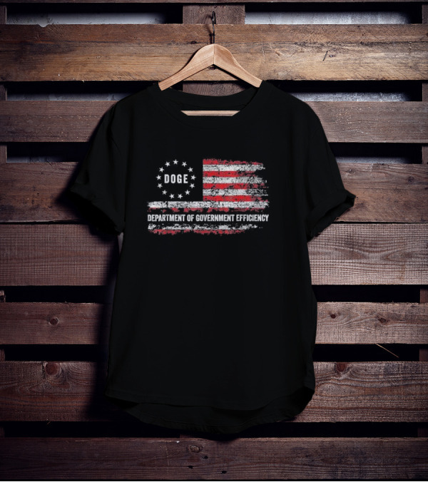 Doge Department Of Government Efficiency American Flag T-Shirt