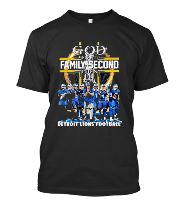 God First Family Second Then Detroit Lions Football St. Brown Headstand T-Shirt