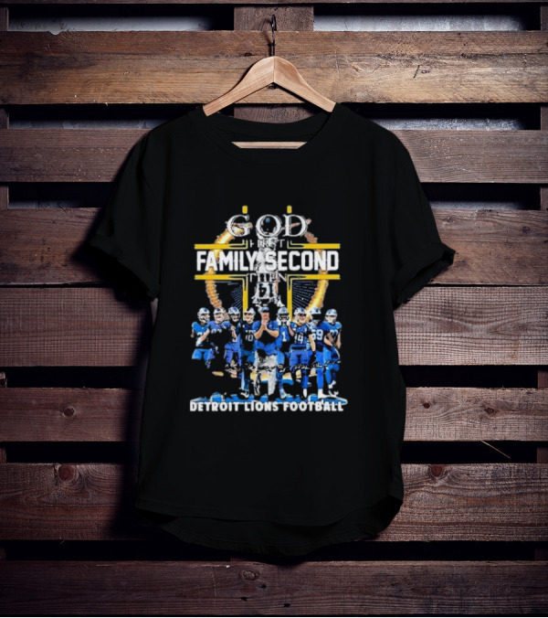 God First Family Second Then Detroit Lions Football St. Brown Headstand T-Shirt
