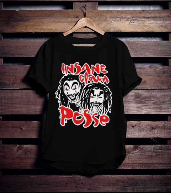 Insane Clown Posse Faces Red And White T-Shirt