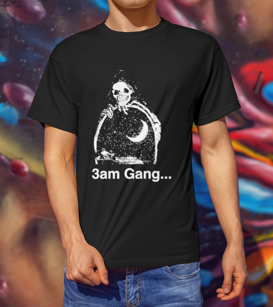 Sematary Grave Man 3 Am Gang Skeleton Moon Motif T-Shirt