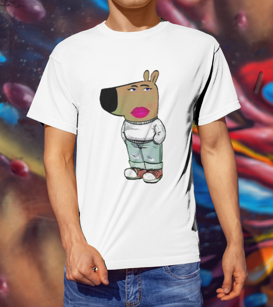 I’m Just A Chill Girl With Cartoon Dog Figure T-Shirt