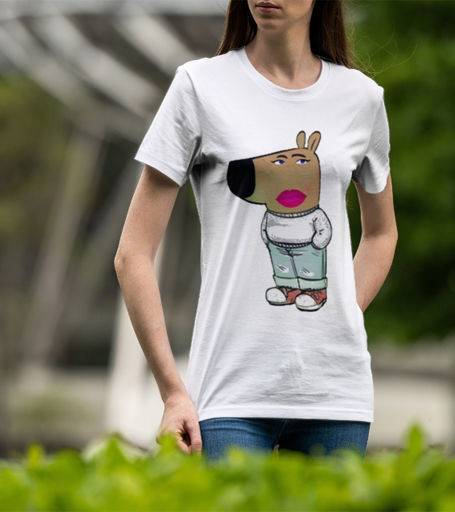 I’m Just A Chill Girl With Cartoon Dog Figure T-Shirt