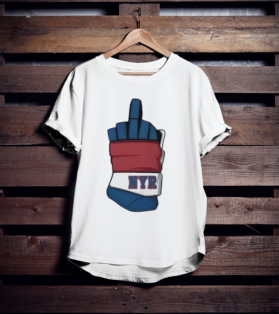 New York Rangers NYR Middle Finger Hockey Glove T-Shirt