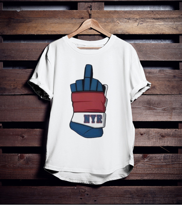 New York Rangers NYR Middle Finger Hockey Glove T-Shirt