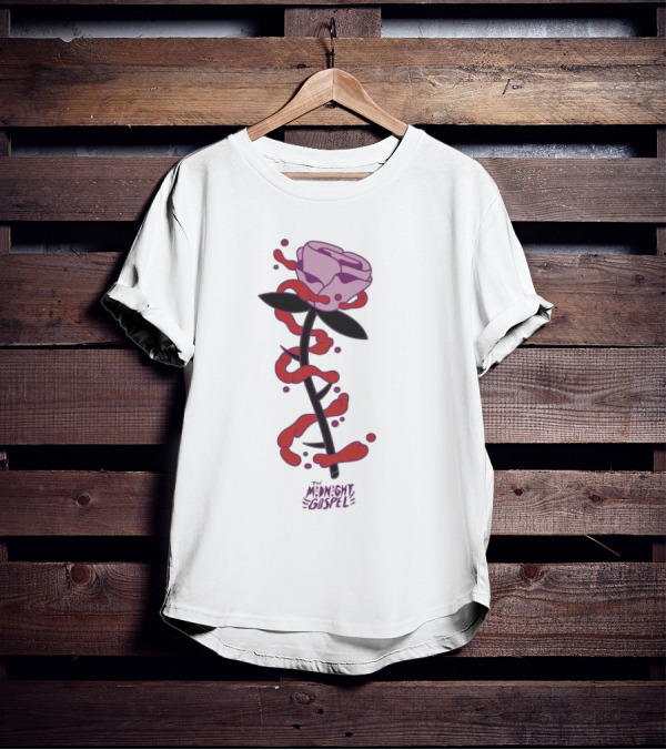 The Midnight Gospel Rose With Purple Shades And Love Swirls T-Shirt