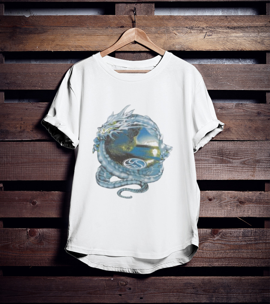 Yardsale Wave Serpent Dragon Landscape Sphere T-Shirt