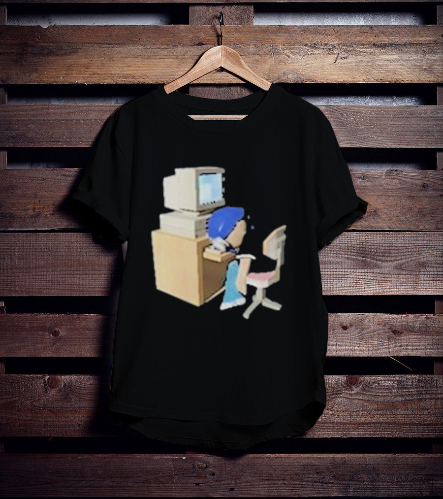 Nikki Carreon Internet Fatigue Vintage Computer Cartoon Figure T-Shirt
