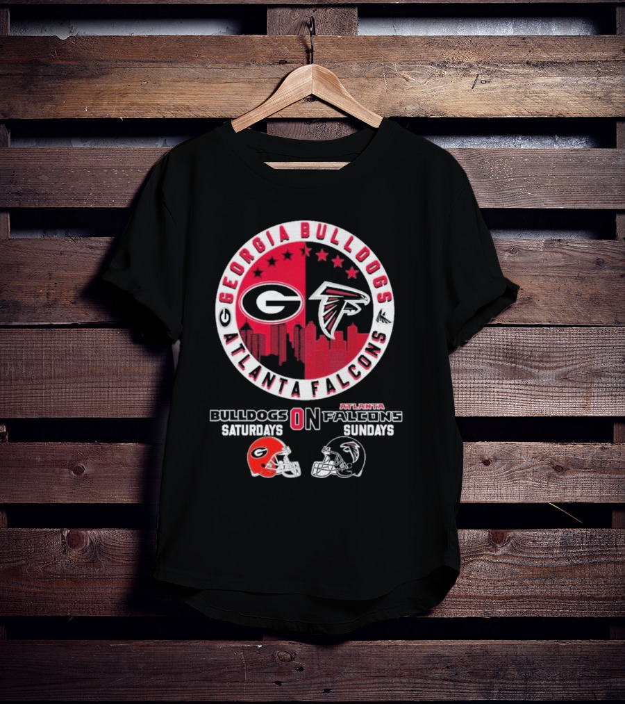 Georgia Bulldogs Saturdays Atlanta Falcons Sundays Football Fans T-Shirt